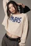 Pilcro The Alani Cashmere Sweater By : Cropped Crew-neck Edition In Blue