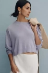 Pilcro The Alani Cashmere Sweater By : Cropped Crew-neck Edition In Purple