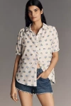 Pilcro The Aly Puff-sleeve Blouse By : Pintuck Edition