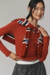 Pilcro The Andie Ribbed Henley Top By  In Purple