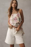 Pilcro The Austyn High-rise Cuffed Jean Shorts By  In White