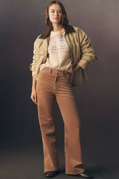 Pilcro The Austyn High-rise Cuffed Wide-leg Jeans By  In Brown