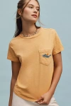Pilcro The Bennie Cotton-slub Crew-neck Short-sleeve Tee By : Pocket Edition In Orange