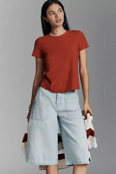 Pilcro The Bennie Cotton Slub Crew-neck Slim Tee By