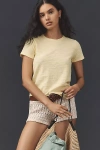 Pilcro The Bennie Cotton Slub Crew-neck Slim Tee By  In Yellow