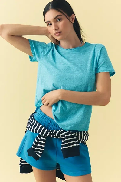 Pilcro The Bennie Cotton Slub Crew-neck Slim Tee By  In Blue