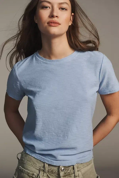 Pilcro The Bennie Cotton Slub Crew-neck Slim Tee By  In Blue