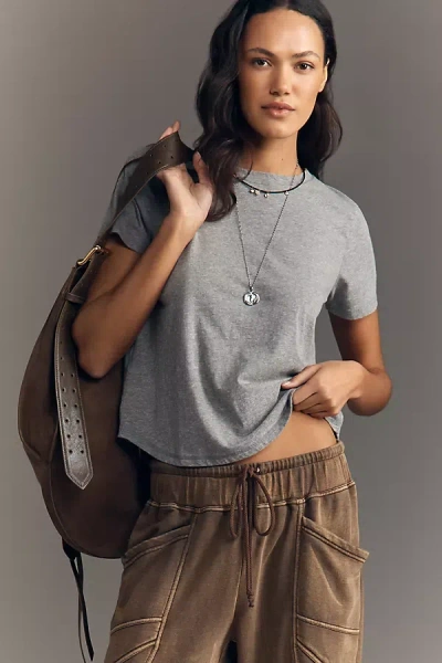 Pilcro The Bennie Cotton Slub Crew-neck Slim Tee By  In Gray