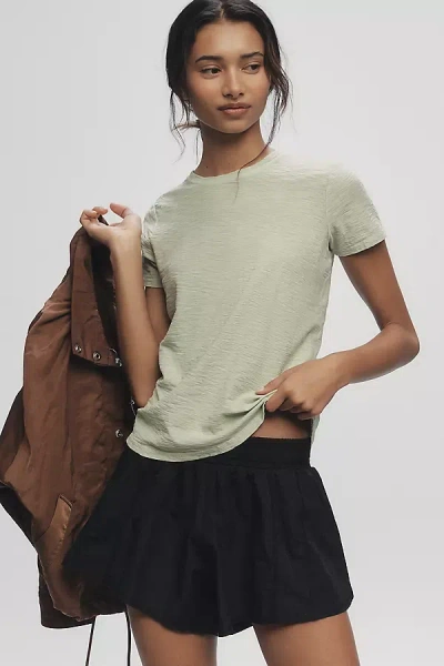 Pilcro The Bennie Cotton Slub Crew-neck Slim Tee By  In Pink