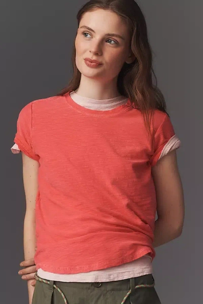 Pilcro The Bennie Cotton Slub Crew-neck Slim Tee By  In Multi