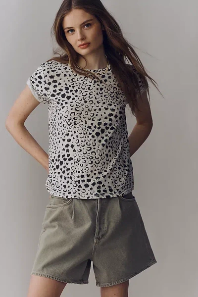 Pilcro The Bennie Cotton Slub Crew-neck Slim Tee By  In Metallic