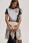 Pilcro The Bennie Cotton-slub Crew-neck Tee By : Colorblock Edition In Blue