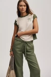 Pilcro The Bennie Cotton-slub Crew-neck Tee By : Colorblock Edition In White