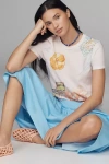 Pilcro The Bennie Cotton-slub Crew-neck Tee By : Watercolor Edition In White