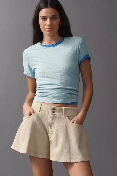 Pilcro The Bennie Cotton Slub Crew-neck Slim Tee By  In Blue