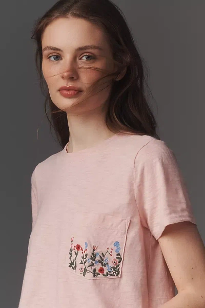Pilcro The Bennie Cotton Slub Crew-neck Slim Tee By  In Neutral