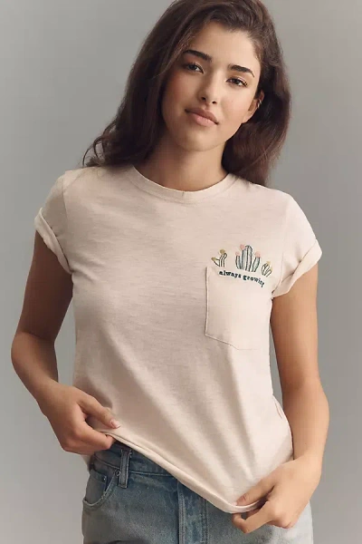 Pilcro The Bennie Cotton Slub Crew-neck Slim Tee By  In White