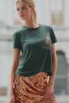 Pilcro The Bennie Embroidered Tee By  In Green