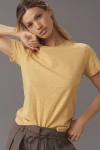 Pilcro The Bennie Slim Crew Neck Cotton-slub Tee By  In Gold
