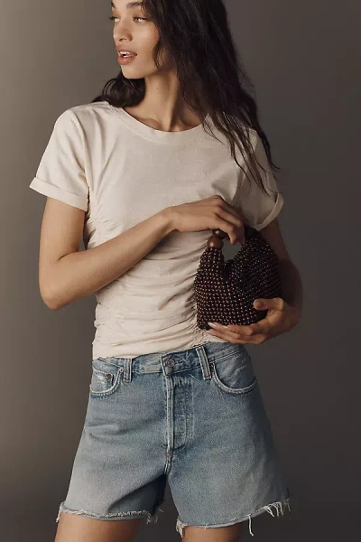 Pilcro The Bennie Slim Crew Neck Cotton-slub T-shirt By : Cinched Edition In White