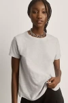 Pilcro The Bennie Slim Crewneck Cotton-slub Tee By  In Grey