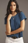 Pilcro The Billy Regenerative Cotton Crew Tee By  In Blue