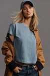 Pilcro The Billy Regenerative Cotton Crew Tee By  In Blue