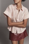 Pilcro The Bobbie Short-sleeve Fitted-waist Blouse By  In White