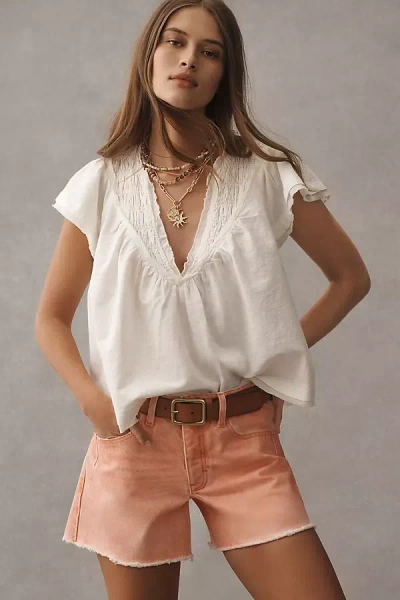 Pilcro The Devon Denim Shorts By : Spray Color Edition In Orange