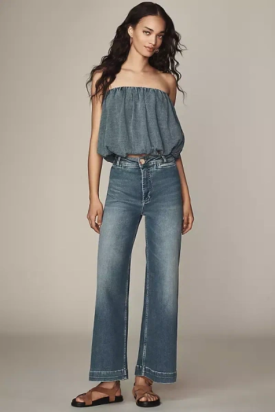 Pilcro The Ettie High-rise Full-length Wide-leg Jeans By  In Blue