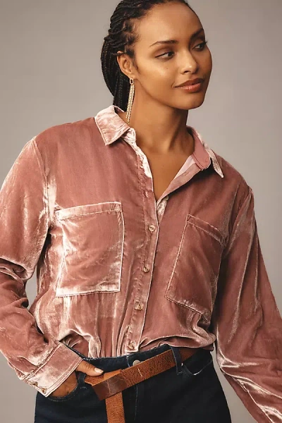 Pilcro The Hadley Relaxed Buttondown Shirt By : Velvet Edition In Beige