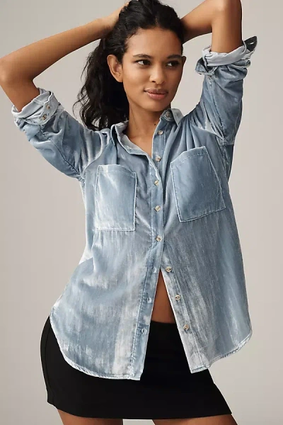 Pilcro The Hadley Relaxed Buttondown Shirt By : Velvet Edition In Blue