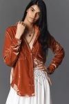 Pilcro The Hadley Relaxed Buttondown Shirt By : Velvet Edition In Orange