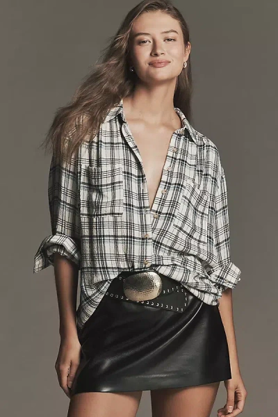 Pilcro The Hadley Relaxed Buttondown Shirt By U200b In Gray