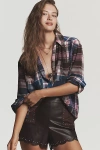 Pilcro The Hadley Relaxed Buttondown Shirt By U200b In Purple