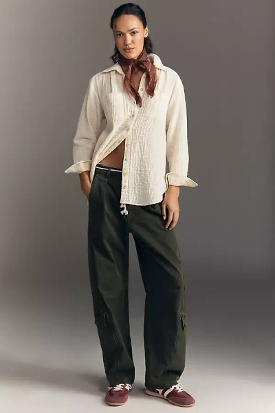 Pilcro The Hadley Relaxed Buttondown Shirt By U200b: Striped Edition In Neutral