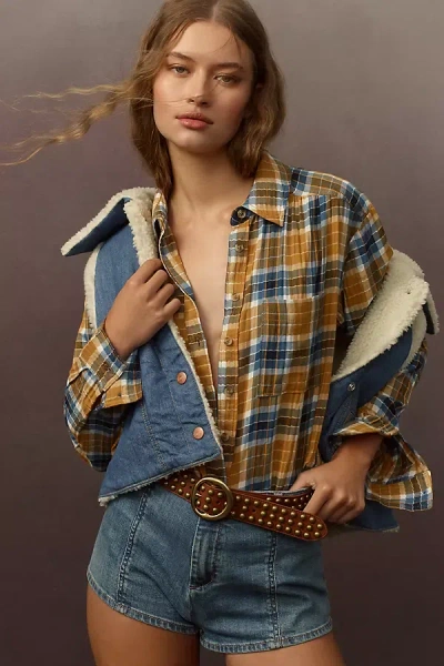 Pilcro The Hadley Relaxed Plaid Buttondown Shirt By U200b In Yellow