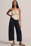 Pilcro The Izzie Relaxed Pull-on Barrel Jeans By  In Blue