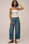 Pilcro The Izzie Relaxed Pull-on Barrel Jeans By  In Blue