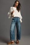 Pilcro The Izzie Relaxed Pull-on Barrel Jeans By  In Blue