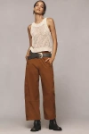 Pilcro The Izzie Relaxed Pull-on Barrel Pants By  In Brown