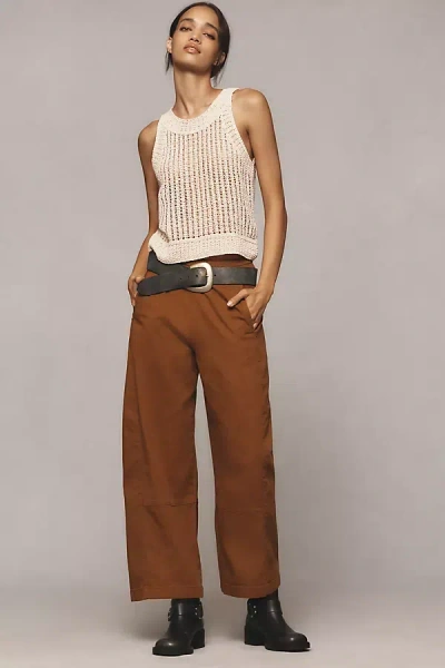 Pilcro The Izzie Relaxed Pull-on Barrel Pants By  In Brown