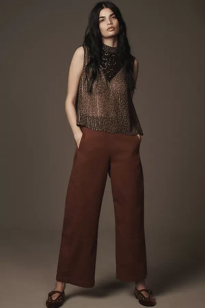 Pilcro The Izzie Relaxed Pull-on Barrel Pants By  In Brown