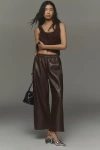 Pilcro The Izzie Relaxed Pull-on Barrel Pants By : Faux-leather Edition In Brown