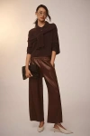 Pilcro The Izzie Relaxed Pull-on Barrel Pants By : Faux-leather Edition In Purple