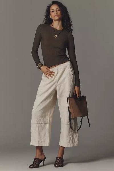 Pilcro The Izzie Relaxed Pull-on Barrel Pants By : Jacquard Edition In Neutral