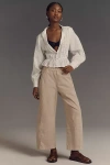 Pilcro The Izzie Relaxed Pull-on Barrel Pants By : Twill Edition In Beige