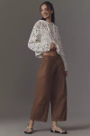Pilcro The Izzie Relaxed Pull-on Barrel Trousers By  In Brown