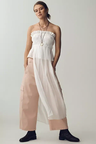 Pilcro The Izzie Relaxed Pull-on Cargo Barrel Trousers By  In Neutral