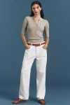 Pilcro The Jenna Mid-rise Relaxed Cuff Jeans By  In White